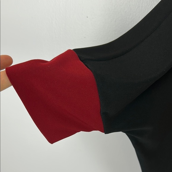 Sympli Black and Red Cardigan Sweater Open-Front Design Size 8 - Picture 5 of 10